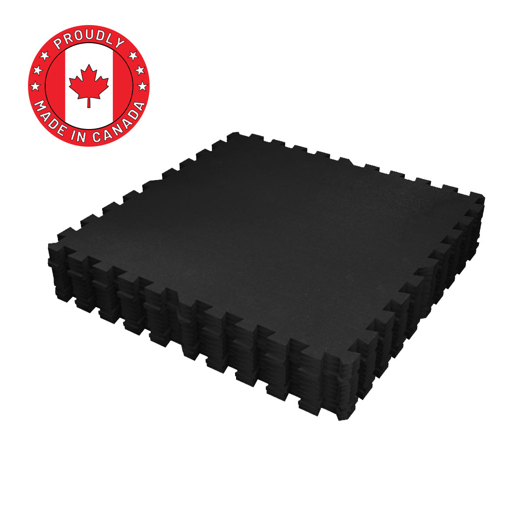 Gorilla 2x2 8mm Interlocking Rubber Tile - Black - Single or 12 Pack
