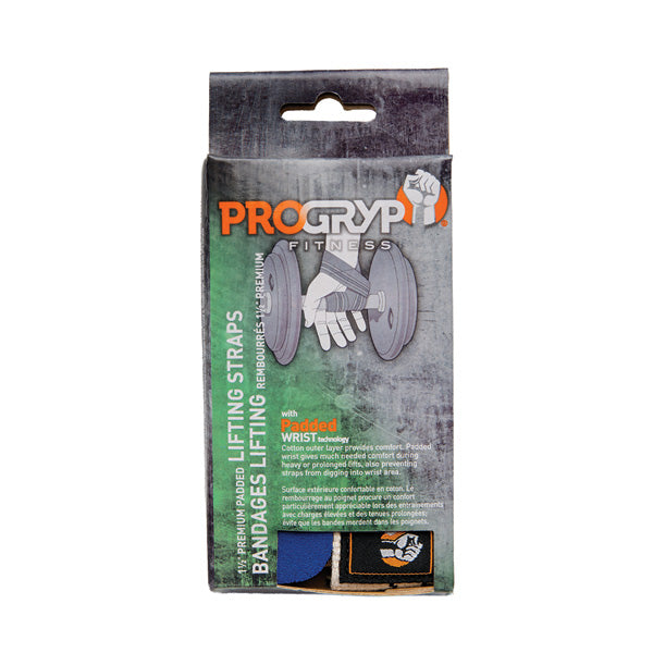 PRO-5 1 1/2" COTTON PADDED LIFTING STRAPS (BLACK) Strength & Conditioning Canada.