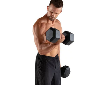 Weider Rubber Hex Dumbbell, 115 lbs - Sold Individually
