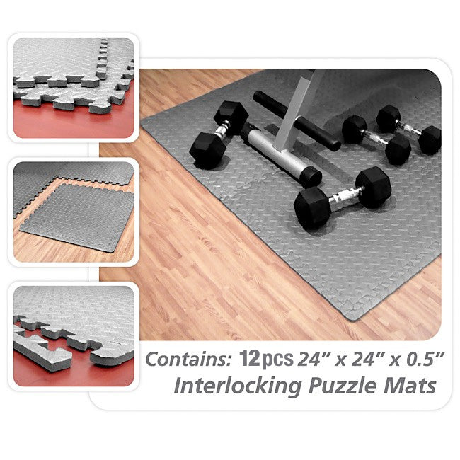 Element Fitness 24" x 24" x 1/2" - 12 pcs Floor Mats Flooring Canada.