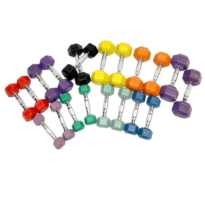 Element Fitness 3lbs Coloured Rubber Hex Aerobic Dumbbells Strength & Conditioning Canada.