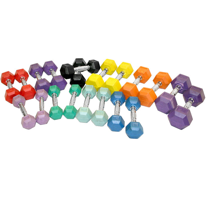 Element Fitness 3lbs Coloured Rubber Hex Aerobic Dumbbells Strength & Conditioning Canada.