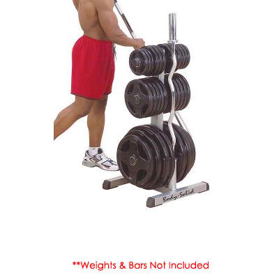 Body-Solid GOWT Olympic Plate Tree & Bar Holder Strength & Conditioning Canada.