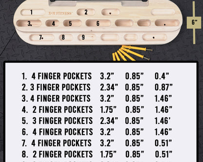 XM FITNESS WOODEN HANGBOARD