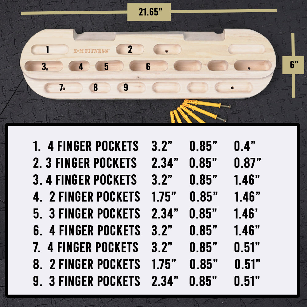 XM FITNESS WOODEN HANGBOARD