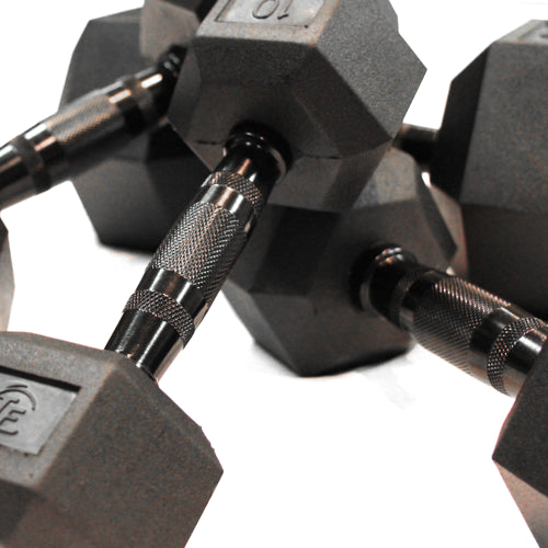 95lb Virgin Rubber Hex Dumbbell No Odour SDVR-95 Strength & Conditioning Canada.