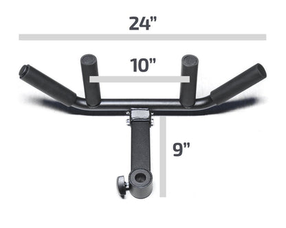 Multi grip T row back blaster lat rowing landmine handle fits 2" Oly bar & 1" Strength & Conditioning Canada.