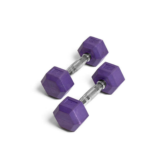 Element Fitness 7lbs Coloured Rubber Hex Aerobic Dumbbells Strength & Conditioning Canada.