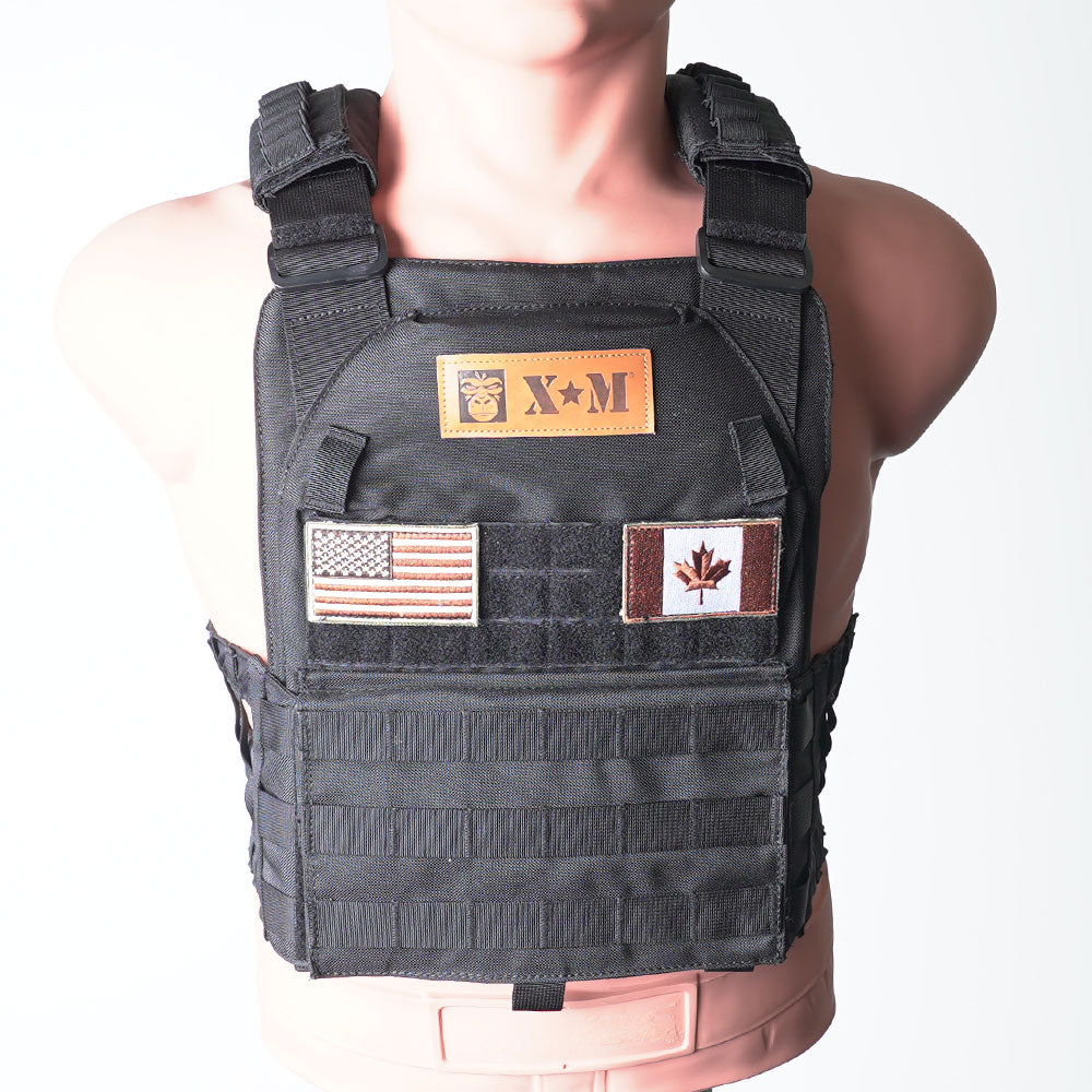 XM FITNESS Tactical Weighted Vest - 20lbs - BLACK