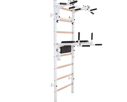 BenchK S2 White - 233W with PB3W Steel Pull-Up Bar + Dip Bar