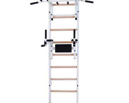 BenchK S2 White - 233W with PB3W Steel Pull-Up Bar + Dip Bar