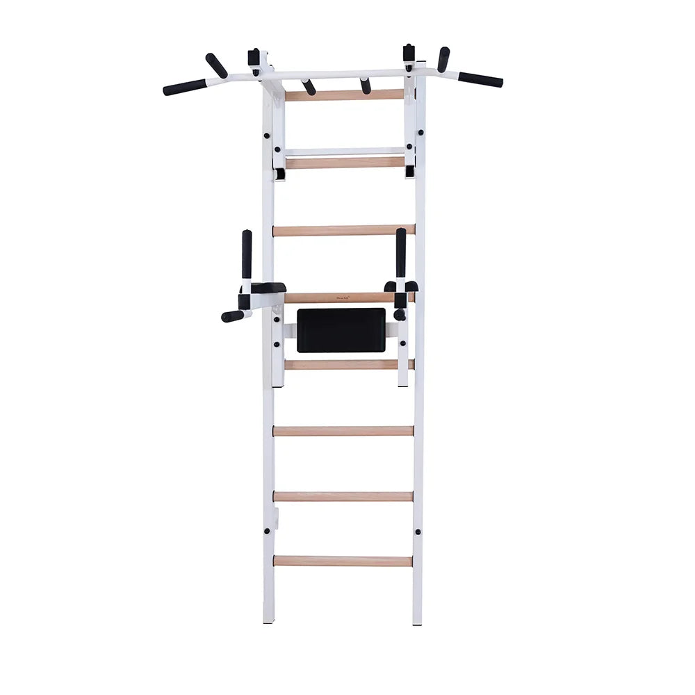 BenchK S2 White - 233W with PB3W Steel Pull-Up Bar + Dip Bar