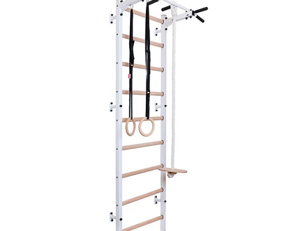 BenchK S7 White - 721W with PB2W Steel Pull-Up Bar + A204 Gymnastics Accessories