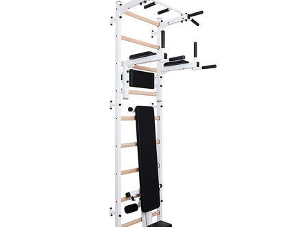 BenchK S7 White - 732W with PB3W Steel Pull-Up Bar + Dip Bar