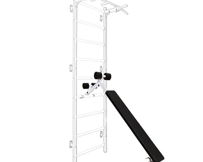 BenchK S7 White - 722W with PB2W Steel Pull-Up Bar + Dip Bar & Workout Bench