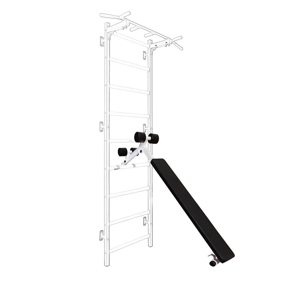 BenchK S7 White - 733W with PB3W Steel Pull-Up Bar + Dip Bar & Workout Bench