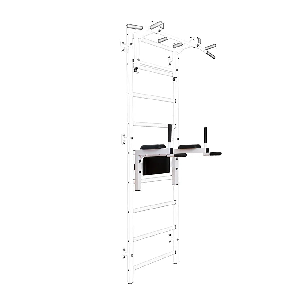 BenchK S2 White - 233W with PB3W Steel Pull-Up Bar + Dip Bar & Workout Bench