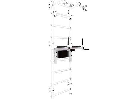 BenchK S2 White - 233W with PB3W Steel Pull-Up Bar + Dip Bar