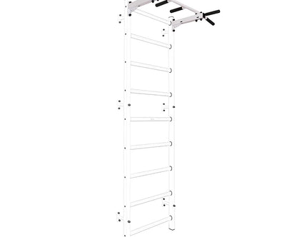 BenchK S7 White - 722W with PB2W Steel Pull-Up Bar + Dip Bar & Workout Bench