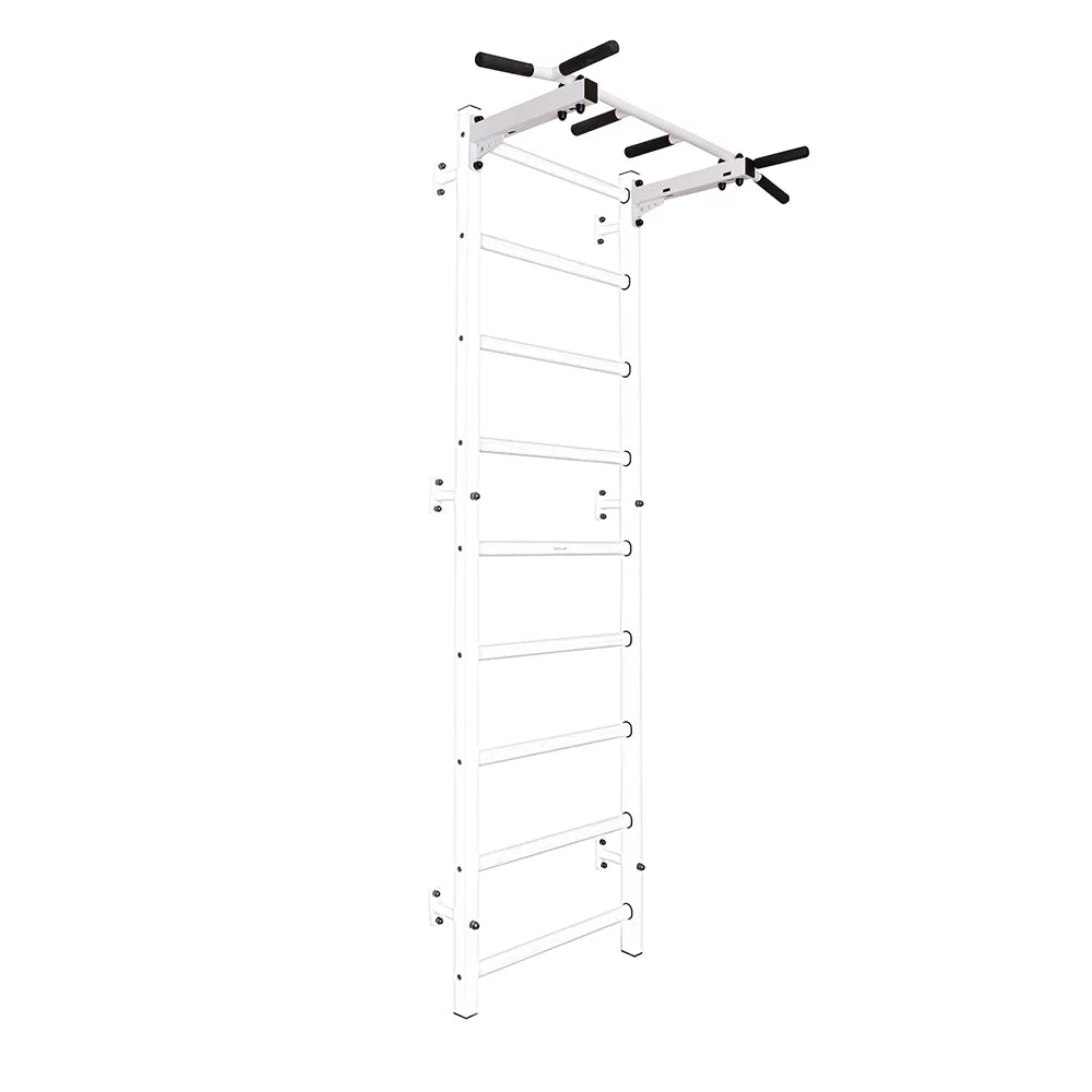 BenchK S7 White - 721W with PB2W Steel Pull-Up Bar + A204 Gymnastics Accessories