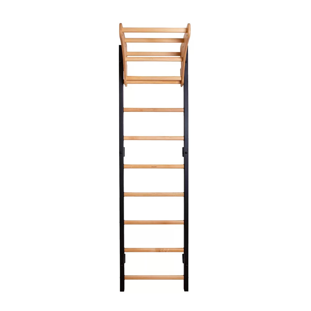 BenchK 711 Series 7 - Black - Wall Bars with Wooden Pull-Up Bar