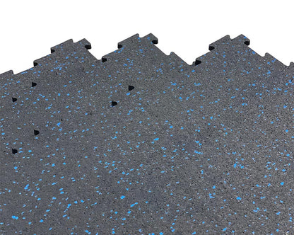 Blue 2' x 2' Interlocking Rubber Floor Mat - 12 Pack