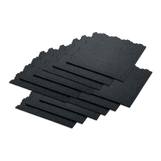 Blue 2' x 2' Interlocking Rubber Floor Mat - 12 Pack