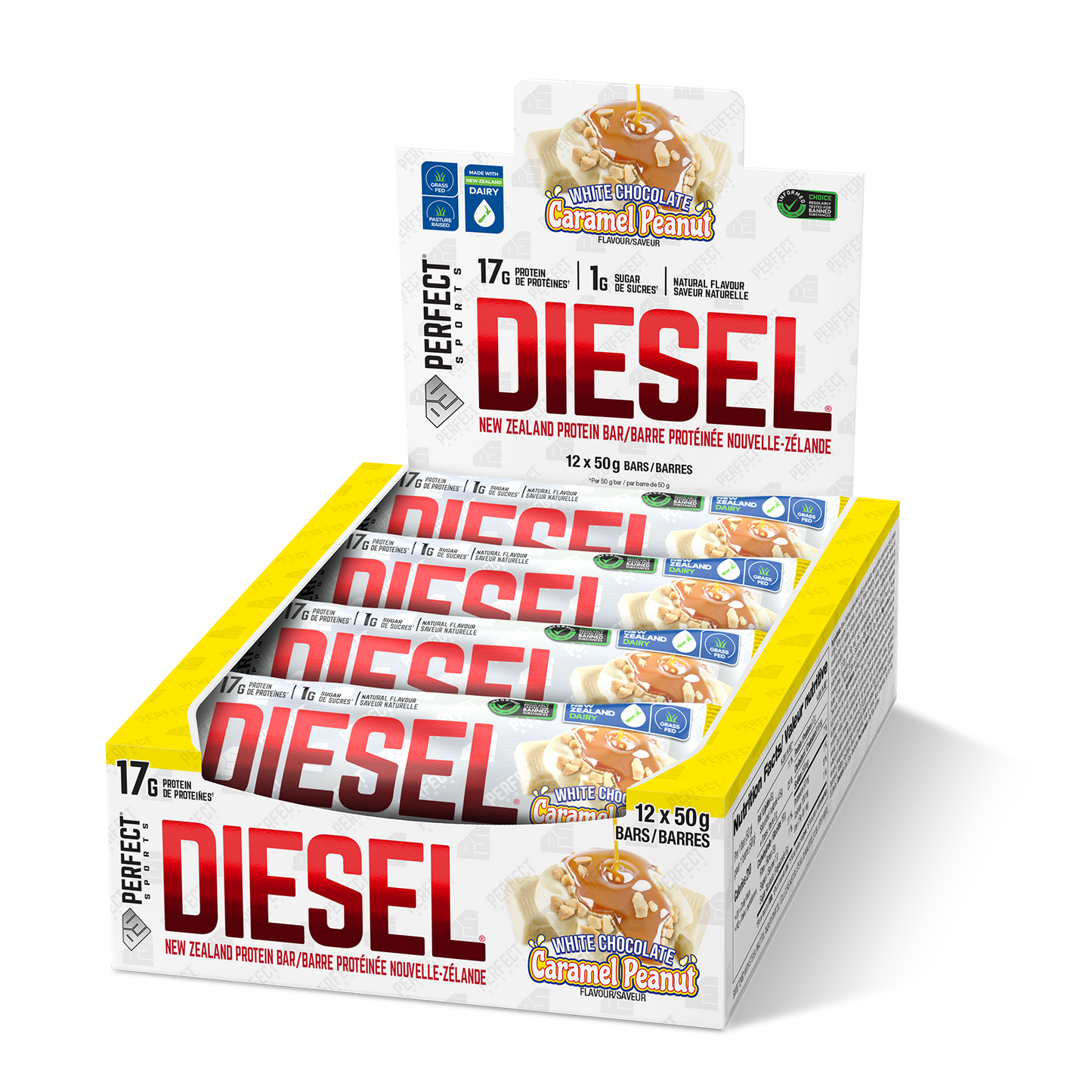 DIESEL® PROTEIN BAR 12 PACK - WHITE CHOCOLATE CARAMEL PEANUT