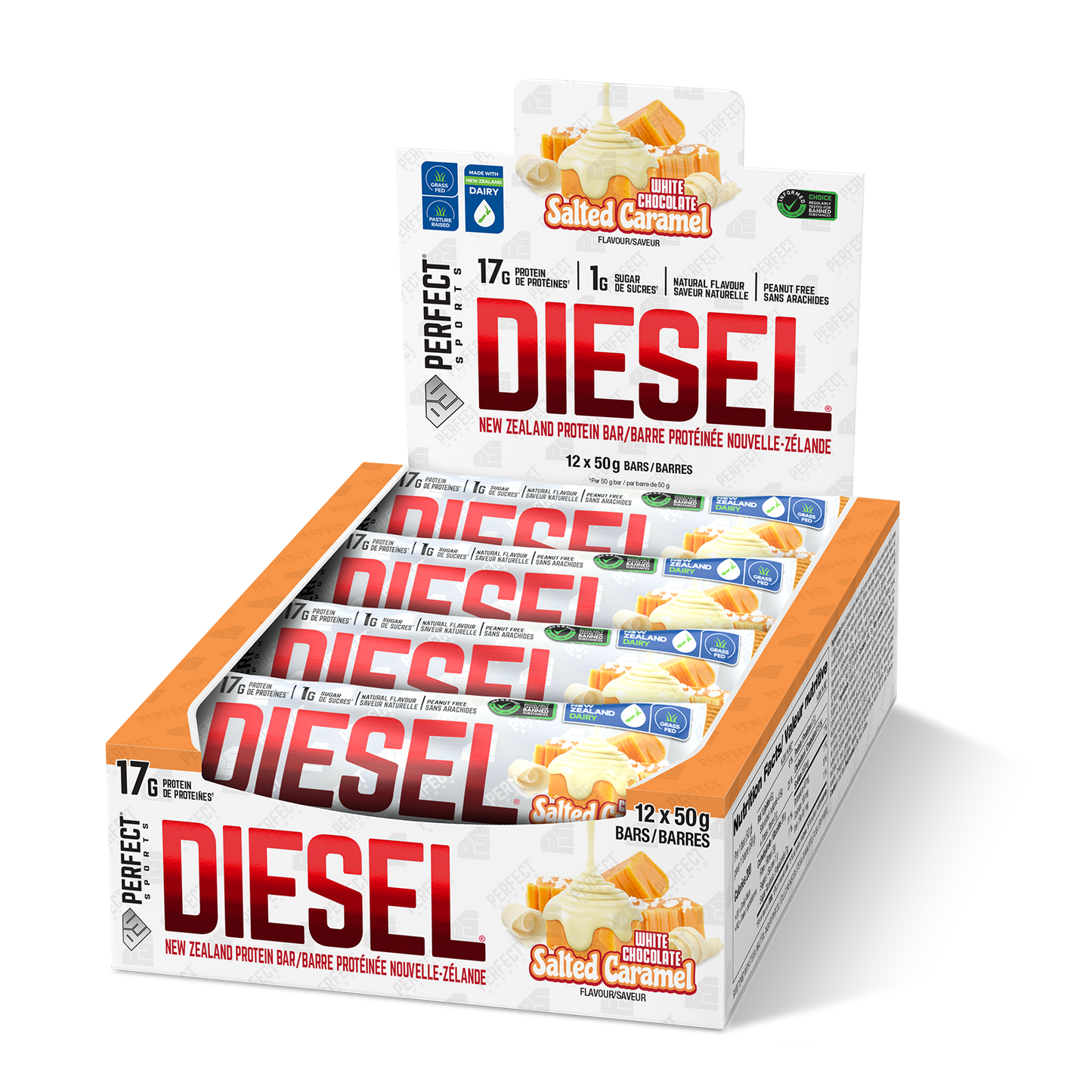 DIESEL® PROTEIN BAR 12 PACK - WHITE CHOCOLATE SALTED CARAMEL