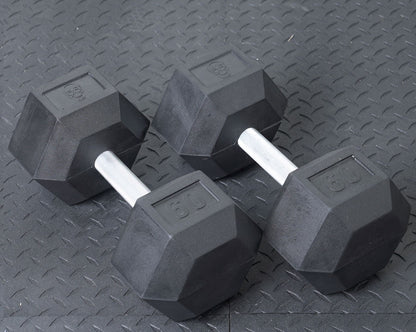 GR 60lbs RUBBER HEX DUMBBELL