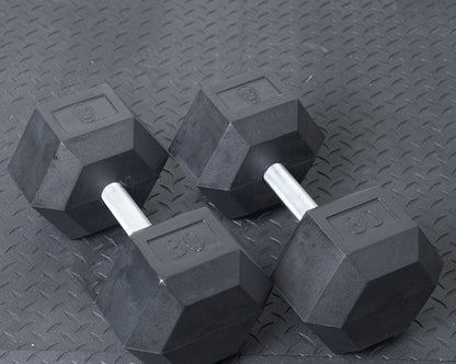 GR 80lbs RUBBER HEX DUMBBELL