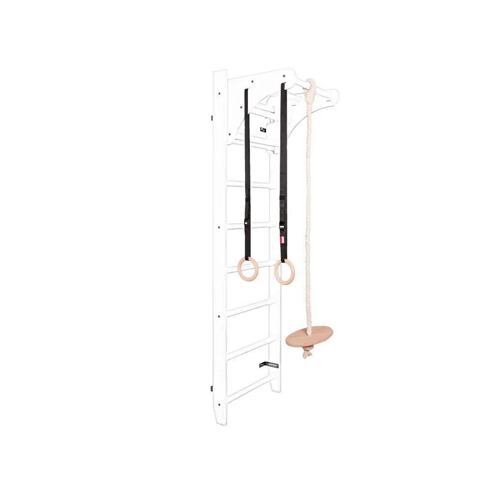 BenchK S2 White - 221W with PB2W Steel Pull-Up Bar + A204 Gymnastics Accessories