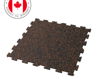 Gorilla 2x2 8mm Interlocking Rubber Tile - Orange - Single or 12 Pack