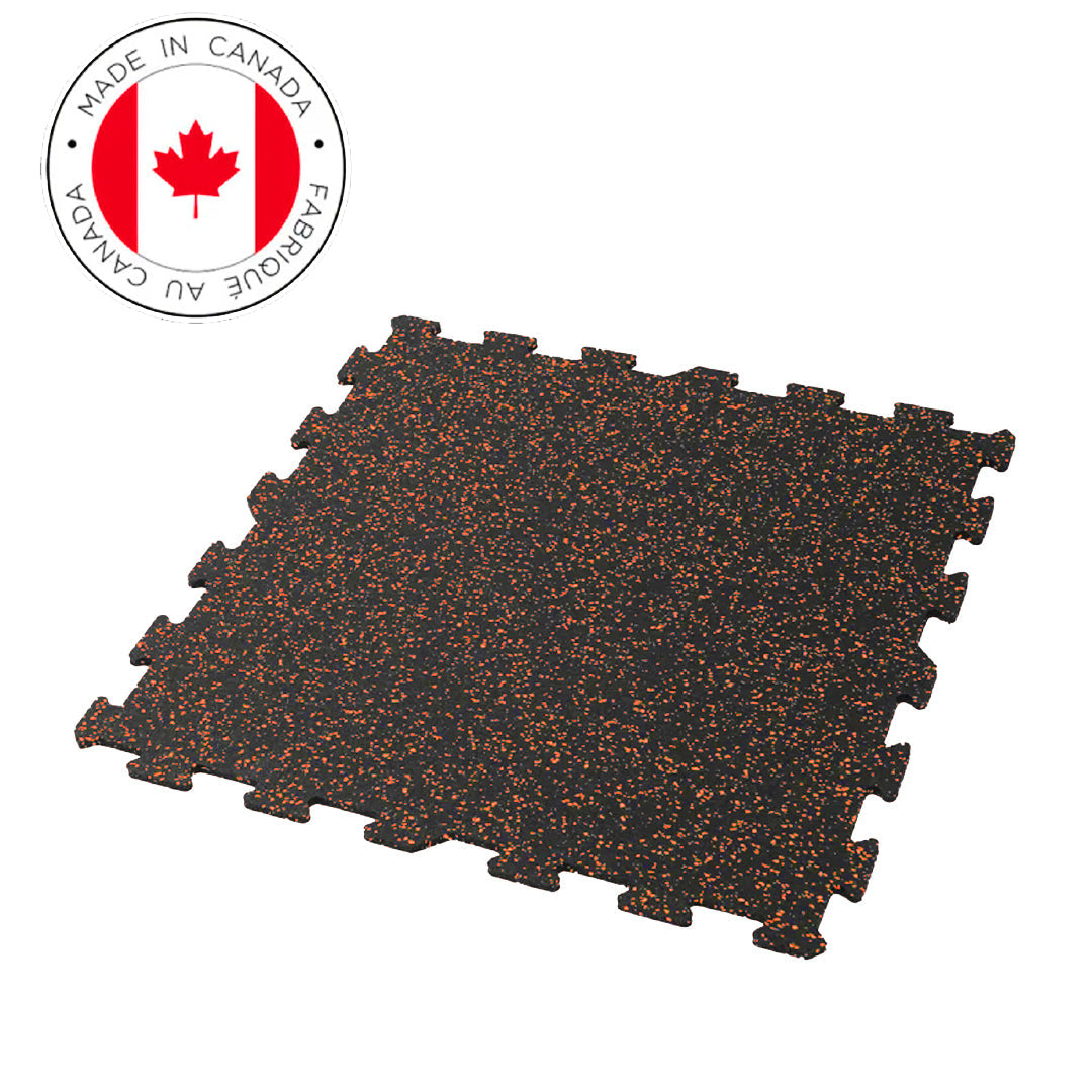 Gorilla 2x2 8mm Interlocking Rubber Tile - Orange - Single or 12 Pack