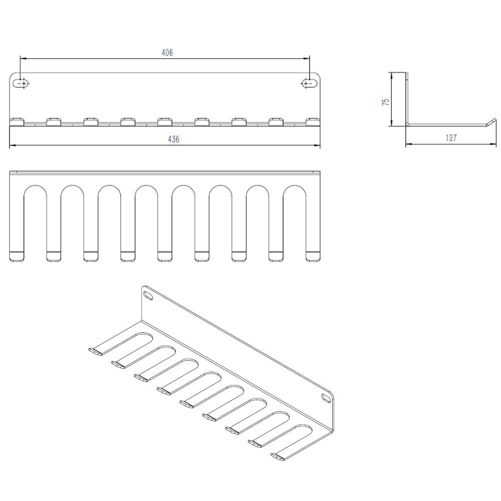 XM WALL MOUNTED MULTI-PURPOSE STORAGE RACK