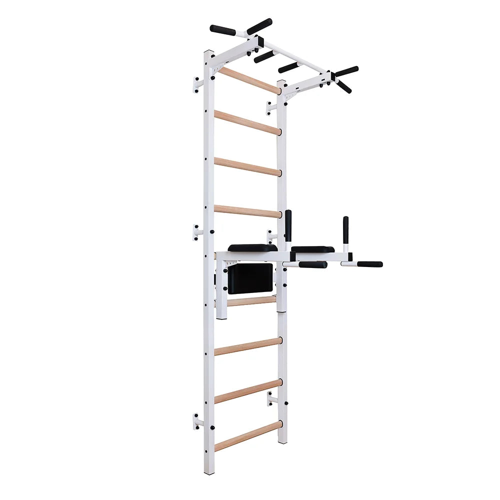 BenchK S7 White - 722W with PB2W Steel Pull-Up Bar + Dip Bar