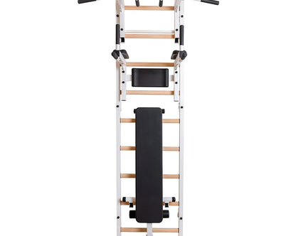 BenchK S7 White - 733W with PB3W Steel Pull-Up Bar + Dip Bar & Workout Bench