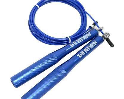 XM FITNESS Aluminum Cable Speed Jump Rope - Blue