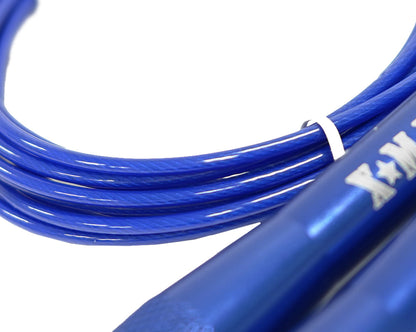 XM FITNESS Aluminum Cable Speed Jump Rope - Blue
