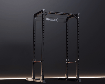 Animated demonstration of XPX power rack configuration options and accessories for customizable home gym setups.
