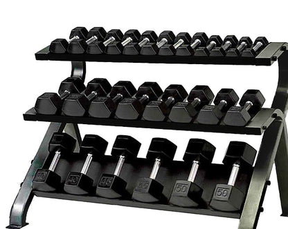 Element Fitness Commercial 3-Tier Hex Dumbbell Rack - Weights sold separately