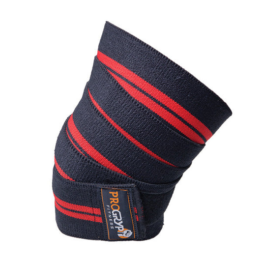 PRO-12 DELUXE VELCRO RED LINE KNEE WRAPS Fitness Accessories Canada.