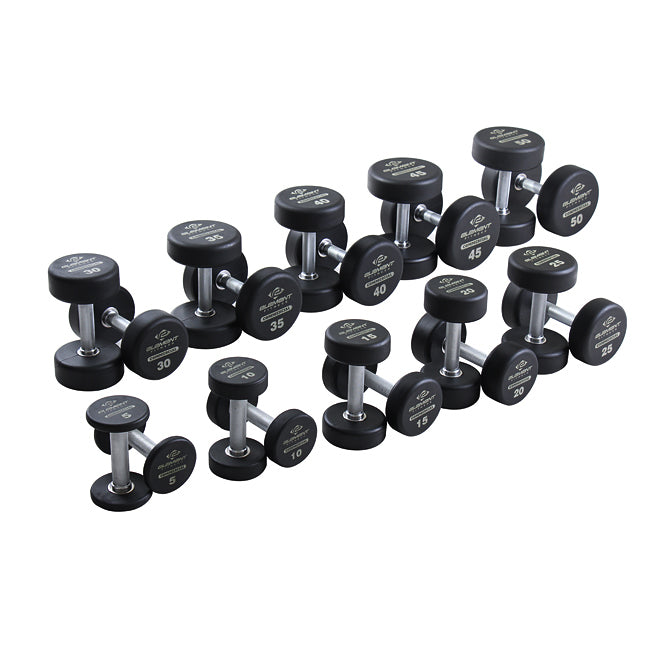 Element Fitness 5-50LB Round Dumbbell Set with Stand Strength & Conditioning Canada.