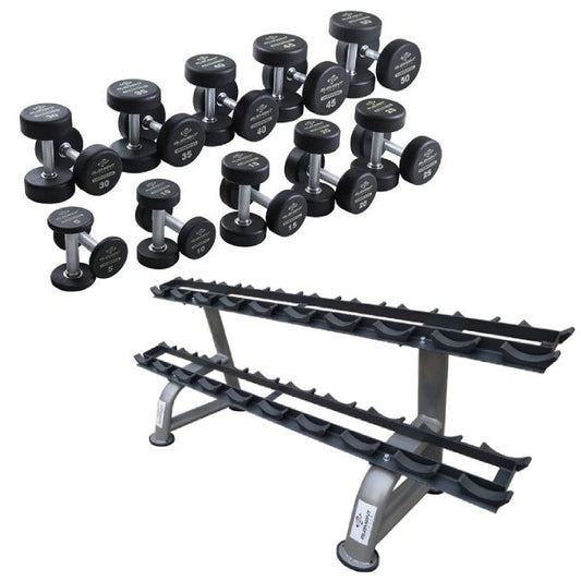 Element Fitness 5-50LB Round Dumbbell Set with Stand Strength & Conditioning Canada.