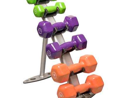 Body Solid 3-Pair Neoprene / Vinyl Dumbbell Rack Strength & Conditioning Canada.