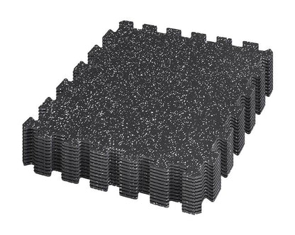 12 Pack 8mm Gorilla Flooring 24" x 24" Interlocking Rubber Tile w/Speckle