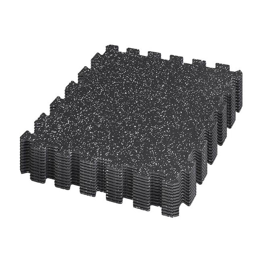 12 Pack 8mm Gorilla Flooring 24" x 24" Interlocking Rubber Tile w/Speckle