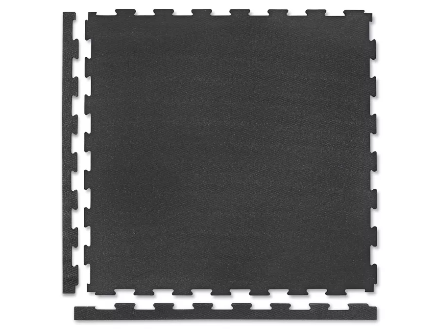 Gorilla Black Rubber Gym Tile 23"x23" Pack of 6