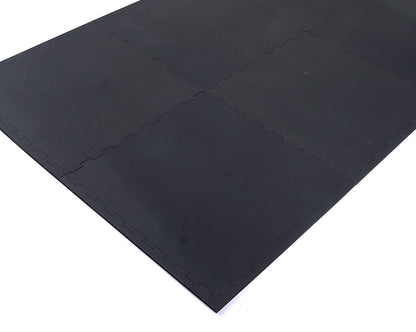 Gorilla Black Rubber 9mm Gym Tile 23"x23" Pack of 6