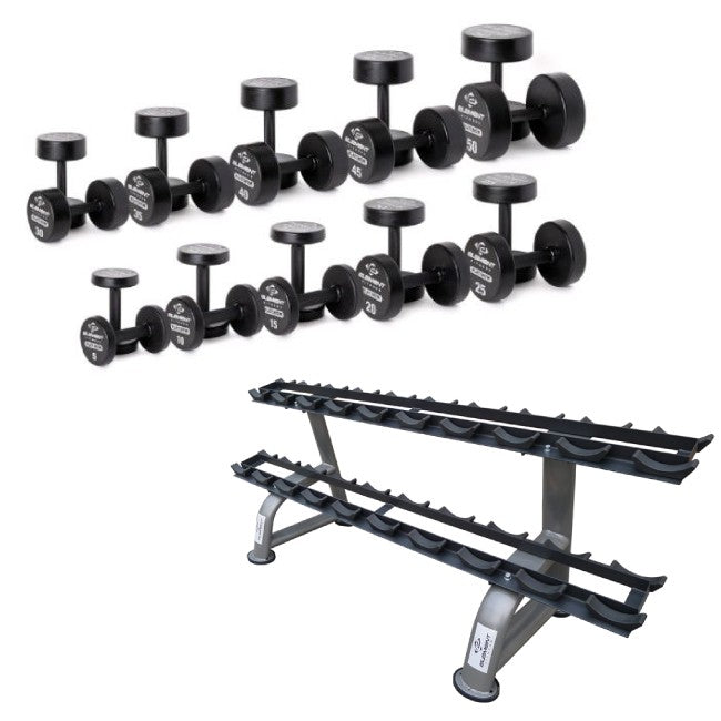 Element Fitness 5-50 Platinum Dumbbell Set with Stand Strength & Conditioning Canada.